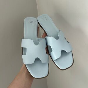 A new day - Light Blue Slide Sandals